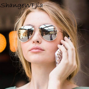 2022 Pilot Aviation Sunglasses MenShades Retro Classic Silver Sun Glasses Female Male  Brand  metal frame sunglasses sunshade