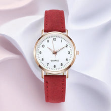 Load image into Gallery viewer, Women Casual Round Quartz Watch Luminous Analog Wristwatch PU Leather Strap for Girls Students
