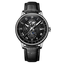 Load image into Gallery viewer, Luxury Man Watch Waterproof Chronograph Moon Phase Pattern Luminous Men's Wristwatch Leather Men Quartz Watches Casual Clock