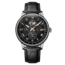 Load image into Gallery viewer, Luxury Man Watch Waterproof Chronograph Moon Phase Pattern Luminous Men's Wristwatch Leather Men Quartz Watches Casual Clock