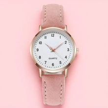 Load image into Gallery viewer, Women Casual Round Quartz Watch Luminous Analog Wristwatch PU Leather Strap for Girls Students