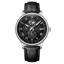 Load image into Gallery viewer, Luxury Man Watch Waterproof Chronograph Moon Phase Pattern Luminous Men's Wristwatch Leather Men Quartz Watches Casual Clock