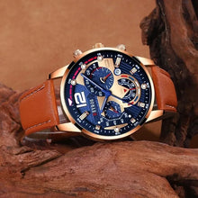 Load image into Gallery viewer, 2PCS Set Luxury Brown Mens Quartz Watches Fashion Male Business Casual Wristwatch with Bracelet