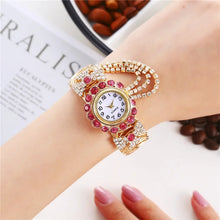 Load image into Gallery viewer, New Fashion Women Watches Diamond-Embedded Elegant Quartz Watch Stylish Opening Luxury Creative Alloy Bracelet Watch