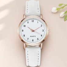 Load image into Gallery viewer, Women Casual Round Quartz Watch Luminous Analog Wristwatch PU Leather Strap for Girls Students