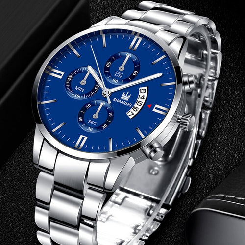 Luxury Men Gold Watch Business Relogio Masculino Stainless Steel Band Quartz 2019 New Watches Male Man Fashion Date Wristwatch