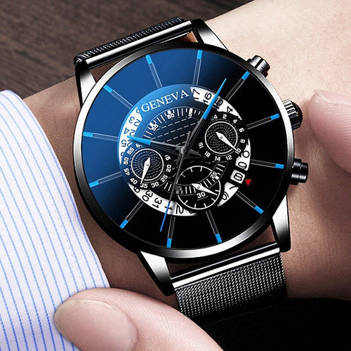 New Fashion Mens Watches with Stainless Steel Top Brand Luxury Sports Chronograph Quartz Watch Men Relogio Masculino 2019 Watch