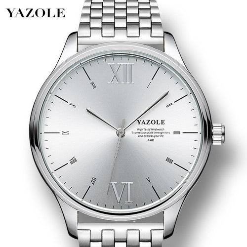 YAZOLE Brand Mens Watches Quartz Watch Men Stainless Steel Waterproof Sports Male Clock Watches Reloj Hombre Relogio Masculino