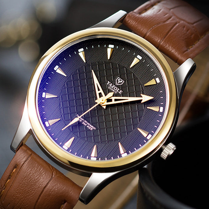 Luxury Mens Watches Male Clocks Sport Male Clock Leather Strap Quartz Business YAZOLE Top Brand Men Watch Gift Watches Men Reloj