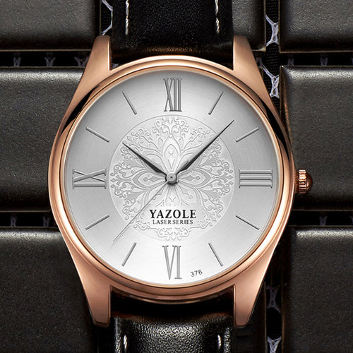 YAZOLE Top Brand Luxury Men's Watch Fashion Business Men's Watch Men Watch Leather Band Male Clock saat erkek kol saati